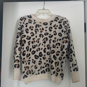 Super cute leopard sweater with open back -size small